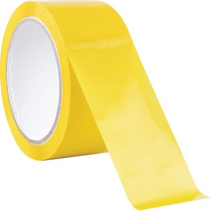 Packaging Tape, Polypropylene, Yellow, 48mm x 66m, Pack of 5
