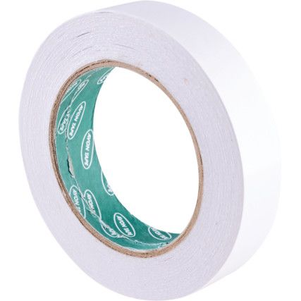 Double Sided Tape, Tissue, White, 25mm x 33m